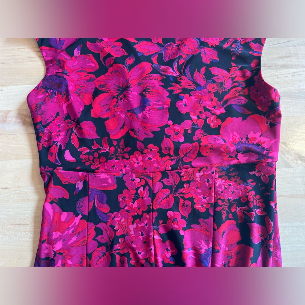 Women’s size 10 Lauren Ralph Lauren capped Sleeveless Floral Dress flowers wrap - Picture 6 of 15